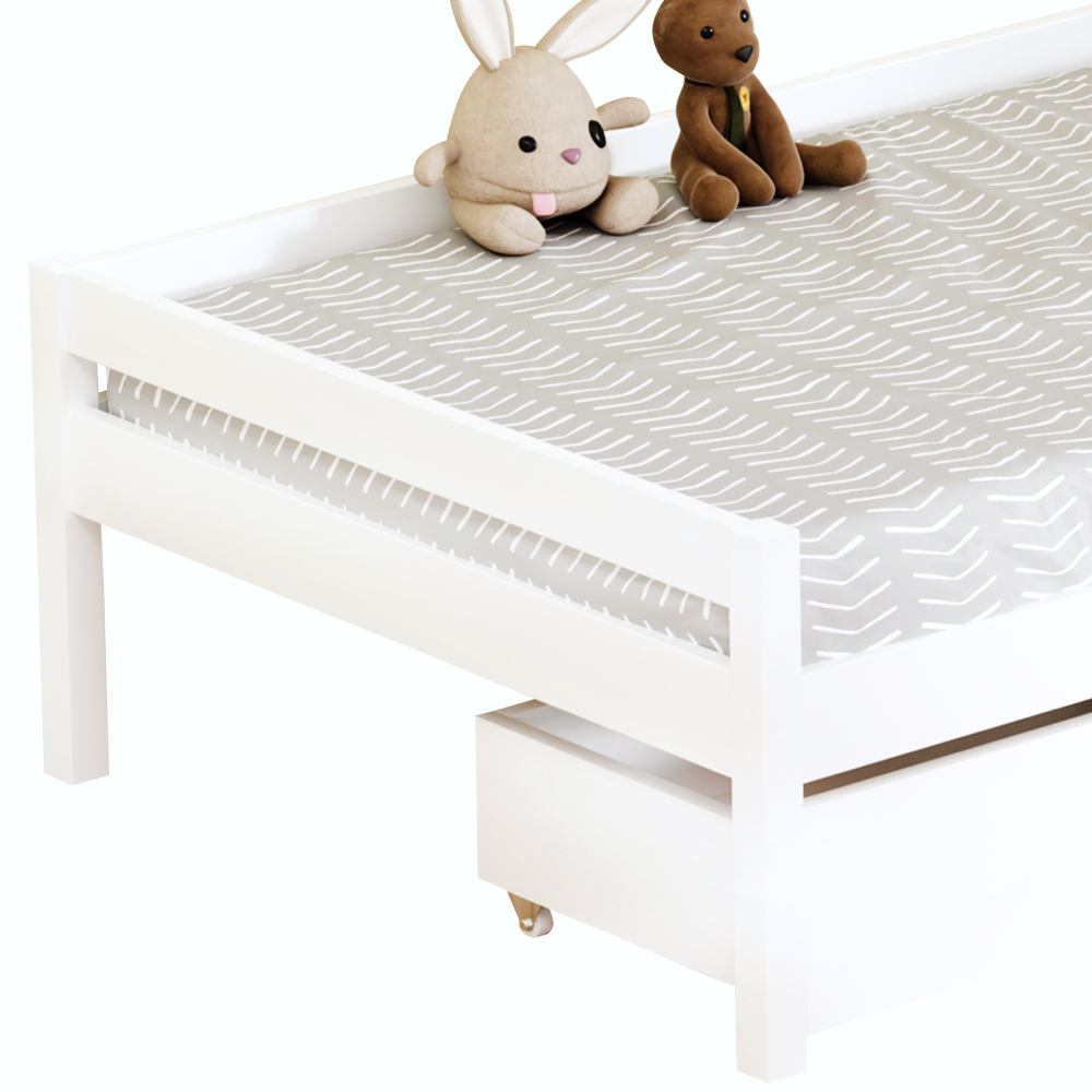 Posteľ s úložným priestorom, 90x200, biela, MIX NEW